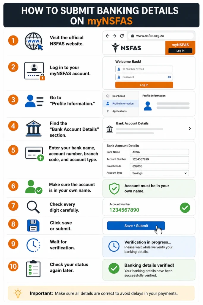 How to Submit Banking Details on myNSFAS
