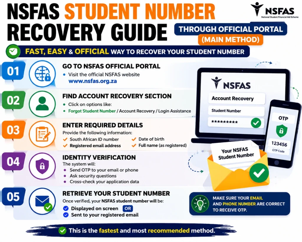 NSFAS Student Number Recovery Guide Through Official Portal (Main Method)