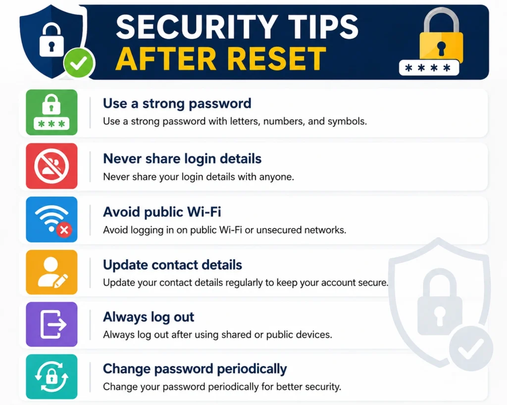 Security Tips After Reset