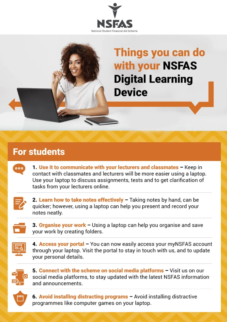 Things you can do with your NSFAS Digital Learning Device