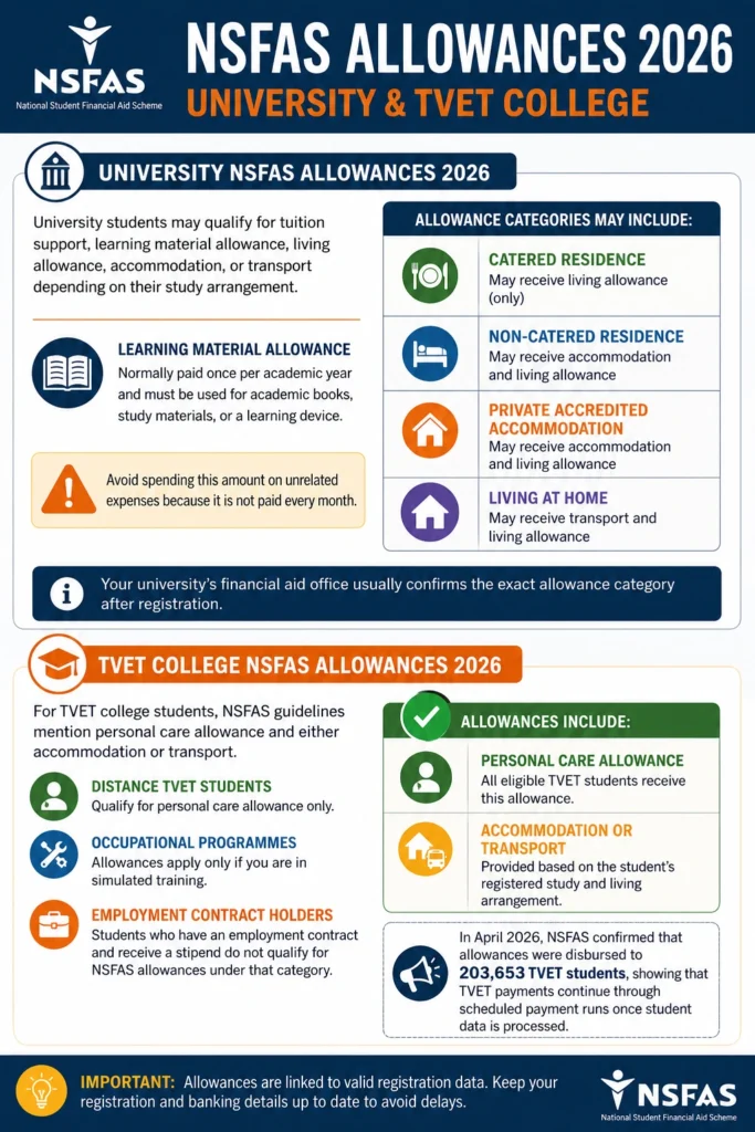 NSFAS Allowances 2026